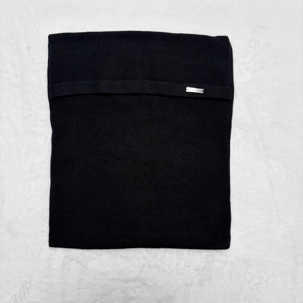 MERSEA Black Knit Pouch Travel Organizer Coastal Chic Essential Jewelry Tech